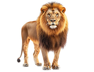 Fototapeta premium Majestic Male Lion, Isolated on Transparent PNG, Powerful, Regal Pose