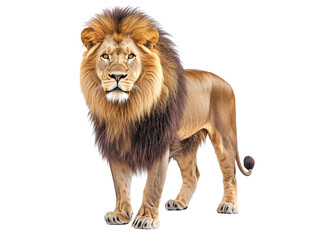 Obraz premium Majestic Male African Lion, Isolated on Transparent PNG