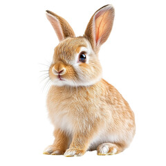 Obraz premium Adorable Baby Bunny Rabbit, Isolated on Transparent PNG, Cute, Fluffy