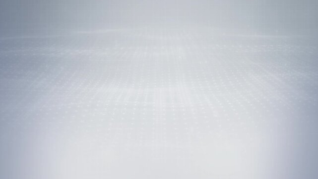 Smooth white gradient digital background with glowing grid particles and minimal wave lines, ideal for business, clean tech, elegant science, and corporate animation visuals