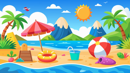 Sunny Tropical Beach Vacation. Idyllic Summer Paradise