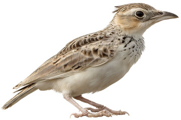 Naklejka premium Skylark bird isolated on transparent background in mid-flight - high resolution PNG with clean cutout edge