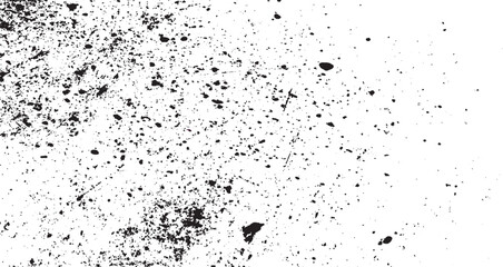 Random ink splatter texture with scattered black spray spots. Grunge artistic background design for creative prints and overlays.  halftone dot texture vector. Distressed vintage dotted overlay with 