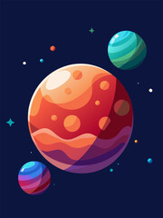 Cosmic Worlds. A vibrant space art exploration of planets and stars