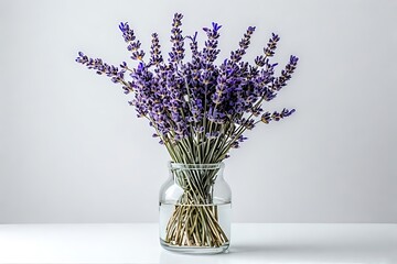 Lavender stalks in a glass vase