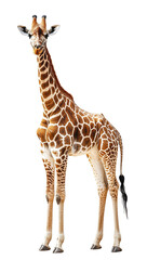 Obraz premium Young Giraffe, Isolated on Transparent PNG, Full Body Shot, Wildlife, Africa