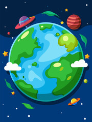 Vibrant Earth. A Colorful Cosmic View of Our Planet