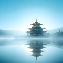 Obraz premium Serene Asian Landscapes & Traditional Architecture
