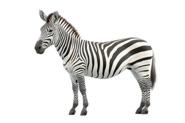 Realistic Zebra, Side Profile, Isolated on Transparent PNG