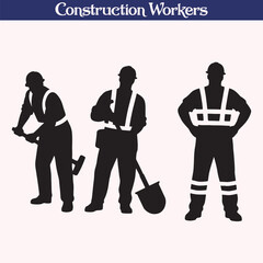 Construction worker high quality silhouette vector illustration design