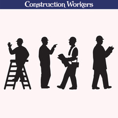 Construction worker high quality silhouette vector illustration design