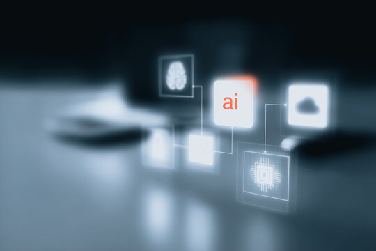 AI Interface and Innovation: A cutting-edge user interface comes to life, a testament to technological ingenuity. An artistic shot that represents innovation and technological advancement.