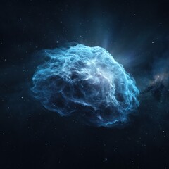 3D LED panel icon featuring silver nebula gas clouds with a dynamic effect, vibrant detail.