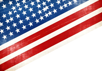 vintage american flag background for 4th of july. patriotic grunge usa banner with stars and stripes for independence day celebration.