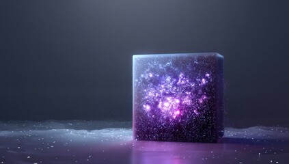 LED panel featuring a nebula-like glow with scattered shimmering stars, creating a dreamy atmosphere.