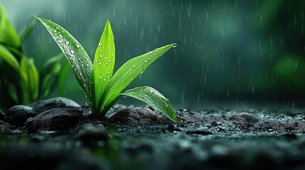 Fresh dew gathering on leaf edges, preparing to drop in the gentle wind.