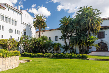 Historic Santa Barbara Courthouse with Spanish Colonial Revival architecture