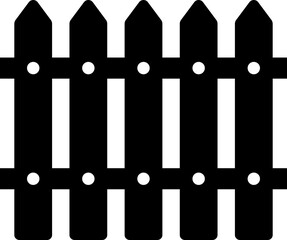 Wooden Fence Icon. Classic Garden Fencing Symbol. Simple Wooden Fence cassic picket fence that embodies simplicity and security with its clean lines and rustic charm.collection of Garden fence wooden.