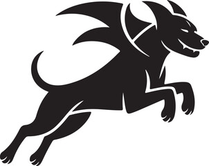 Vampire Dog Silhouette Halloween Vector