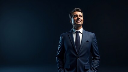 Obraz premium Confident Mature Executive Businessman Looking Inspired in Office Setting