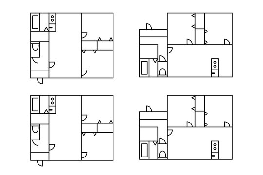 2LDKの間取りをイメージしたアイコンセット