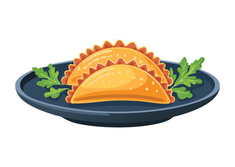 Savory Pastry Delicious Food Isolated Serving - Vector Illustration