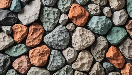 Flat Lay Stone Background with Organic Rock Texture