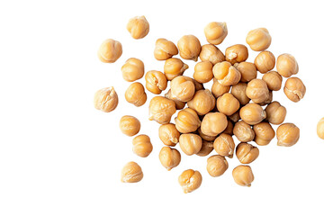 Dried Chickpeas Scattered, Isolated on Transparent PNG, High-Resolution Food Photo