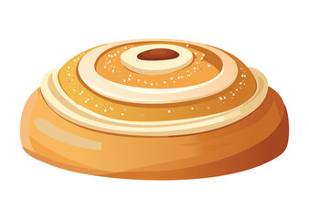Simple Golden Cinnamon Roll Tart - Vector Illustration