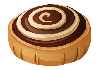 Decadent Chocolate Cinnamon Roll Dessert - Vector Illustration