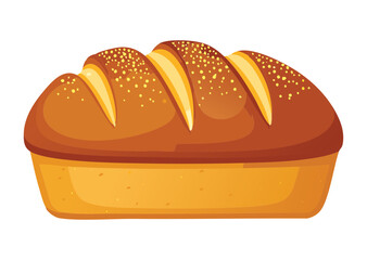  Decorative Seeded Loaf with Splits - Vector Illustration