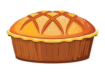 Geometric Baked Bread Design - Vector Illustration