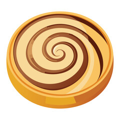 Scalloped Chocolate Vanilla Swirl Tart - Vector Illustration