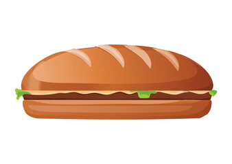 Layered Sandwich with Minimal Fillings - Vector Illustration