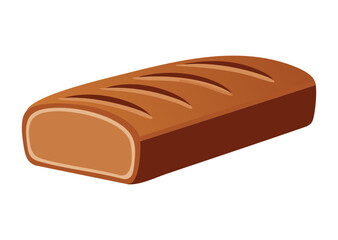 Plain Brown Bread Loaf Graphic - Vector Illustration