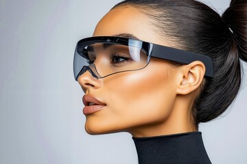 A woman wearing a pair of glasses