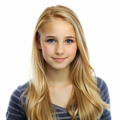 young pretty blonde girl over isolated white background