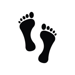 Black silhouette footprint icon vector. Human footprint icon.