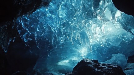 Icy cave interior