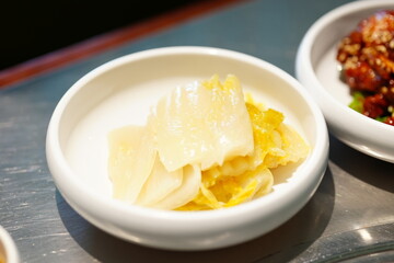 Korean BBQ with Raw Beef Short Ribs Grilled on Charcoal at Local Galbi Restaurant