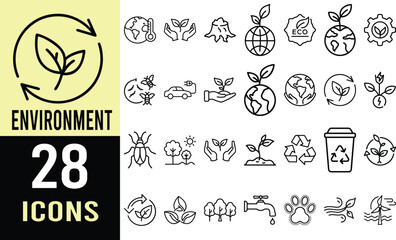Environmental Conservation Icons: Eco-Friendly Symbols for Sustainability Projects