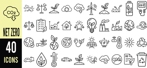 Sustainable Energy Icons: Eco-Friendly Green Living Vector Graphics Set