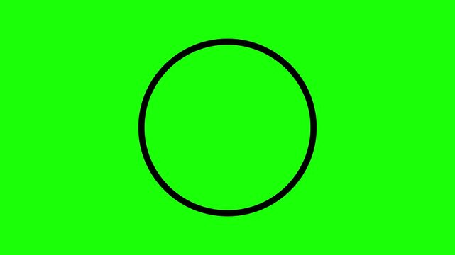 black circle animation on green background video