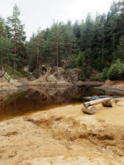 Purple Lakelet, Colourful lakelets (Polish: Purpurowe Jeziorko, Kolorowe Jeziorka) in Rudawy Janowickie, Poland © AFilipczuk