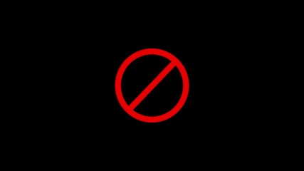 No Sign icon. Isolated on black background. Not Allowed sign, Prohibition sign or stop sign.