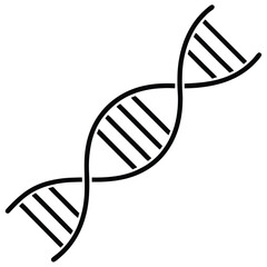 DNA Double Helix Strand Icon Design for Science Biology and Medical Illustrations
