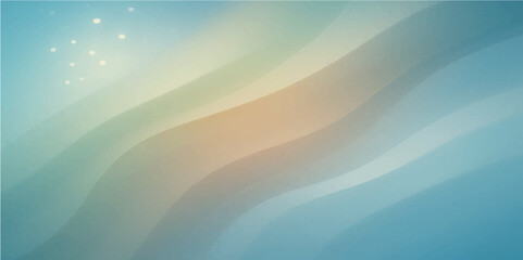 Abstract blue and colorful sky with sun, clouds, and ocean waves, reflecting the light of nature's horizon