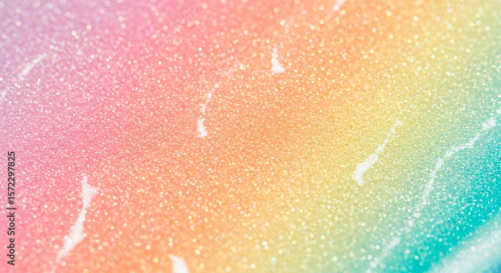 Poster shimmering rainbow gradient background with sparkling glitter texture and subtle white lines