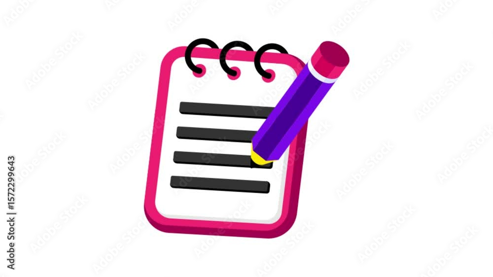 Poster taking notes icon animation mp4 file