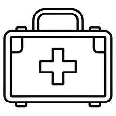 First Aid Kit Icon Design Featuring a Medical Cross Symbol for Healthcare Applications